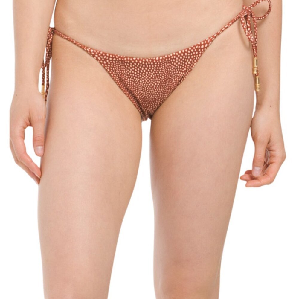 NWT Vix Paula Hermanny Shaye Granite Tie Side Bikini Swim Bottom Large L